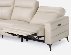 BILLIE left-facing 100% leather power reclining sectional sofa