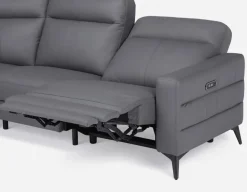 BILLIE left-facing 100% leather power reclining sectional sofa