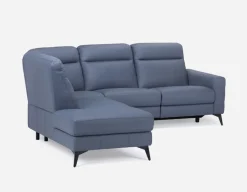BILLIE left-facing 100% leather power reclining sectional sofa