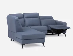 BILLIE left-facing 100% leather power reclining sectional sofa