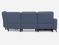 BILLIE right-facing 100% leather power reclining sectional sofa