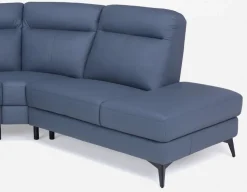 BILLIE right-facing 100% leather power reclining sectional sofa