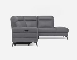 BILLIE right-facing 100% leather power reclining sectional sofa