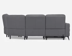 BILLIE right-facing 100% leather power reclining sectional sofa
