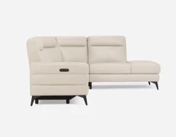 BILLIE right-facing 100% leather power reclining sectional sofa