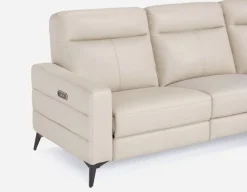 BILLIE right-facing 100% leather power reclining sectional sofa