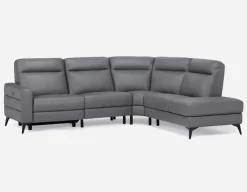BILLIE right-facing 100% leather power reclining sectional sofa