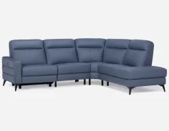 BILLIE right-facing 100% leather power reclining sectional sofa