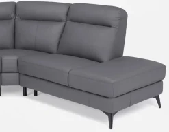 BILLIE right-facing 100% leather power reclining sectional sofa