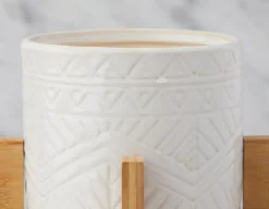 BOLANOW ceramic planter with bamboo stand 21 cm
