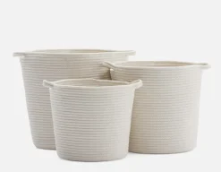 BROOKE set of 3 cotton rope baskets