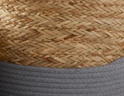 BUD set of 3 cotton rope and straw baskets