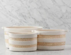 BUONO set of 3 maize and cotton rope baskets