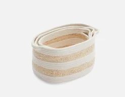 BUONO set of 3 maize and cotton rope baskets