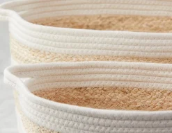 BUONO set of 3 maize and cotton rope baskets