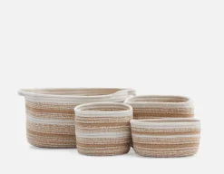 BURELLE set of 4 cotton rope and jute baskets