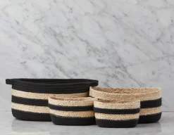 BURON set of 4 maize and cotton rope baskets