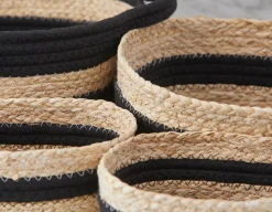 BURON set of 4 maize and cotton rope baskets
