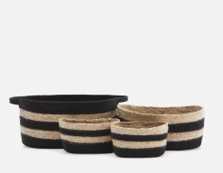 BURON set of 4 maize and cotton rope baskets