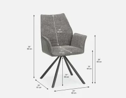 BYRON swivel dining armchair