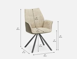 BYRON swivel dining armchair