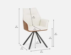 BYRON swivel dining armchair