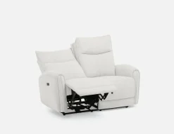 CALVERO contemporary power-reclining loveseat with usb port