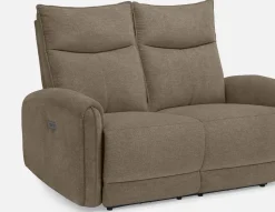 CALVERO contemporary power-reclining loveseat with usb port