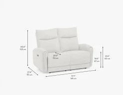 CALVERO contemporary power-reclining loveseat with usb port