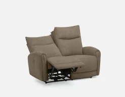 CALVERO contemporary power-reclining loveseat with usb port