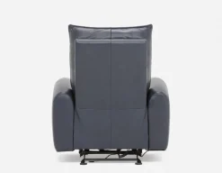 CALVERO contemporary power-reclining and glider 100% leather armchair with usb port