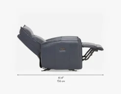 CALVERO contemporary power-reclining and glider 100% leather armchair with usb port