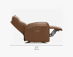 CALVERO contemporary power-reclining and glider 100% leather armchair with usb port