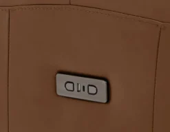 CALVERO contemporary power-reclining and glider 100% leather armchair with usb port