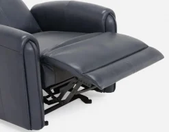 CALVERO contemporary power-reclining and glider 100% leather armchair with usb port