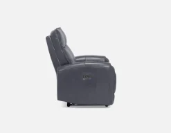 CALVERO contemporary power-reclining 100% leather loveseat with usb port