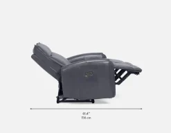 CALVERO contemporary power-reclining 100% leather loveseat with usb port