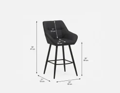 CAMILA elegant counter stool 66 cm