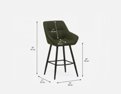 CAMILA elegant counter stool 66 cm