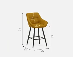 CAMILA elegant counter stool 66 cm