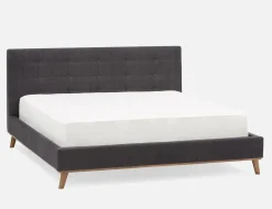 CARME mid-century modern tufted upholstered queen size bed