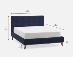 CARME mid-century modern tufted upholstered queen size bed