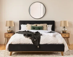 CARME mid-century modern tufted upholstered queen size bed