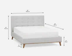 CARME mid-century modern tufted upholstered queen size bed