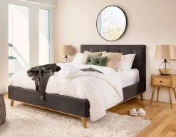CARME mid-century modern tufted upholstered queen size bed