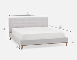 CARME mid-century modern tufted upholstered king size bed