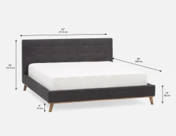 CARME mid-century modern tufted upholstered king size bed