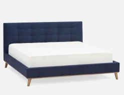CARME mid-century modern tufted upholstered king size bed