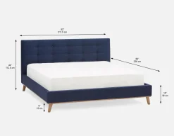 CARME mid-century modern tufted upholstered king size bed