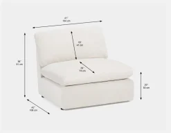 CHABLIS modular armless sofa customize to fit your space